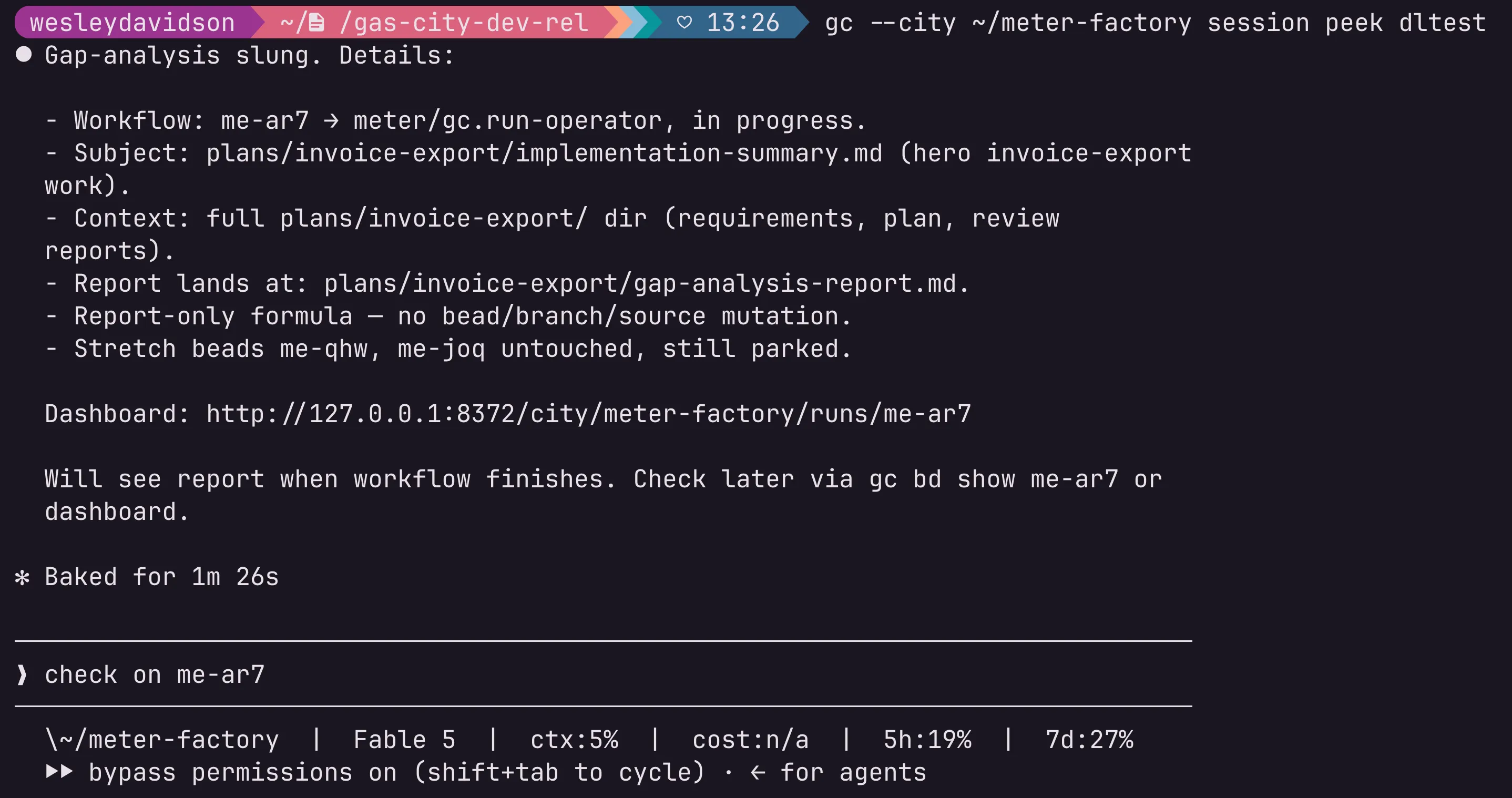 Asking the mayor to sling a formula, and getting back the run ID, what it will touch, and a dashboard link straight to the run it just created.